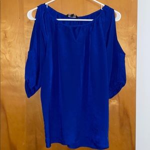 Express Royal Blue Cold Shoulder Top